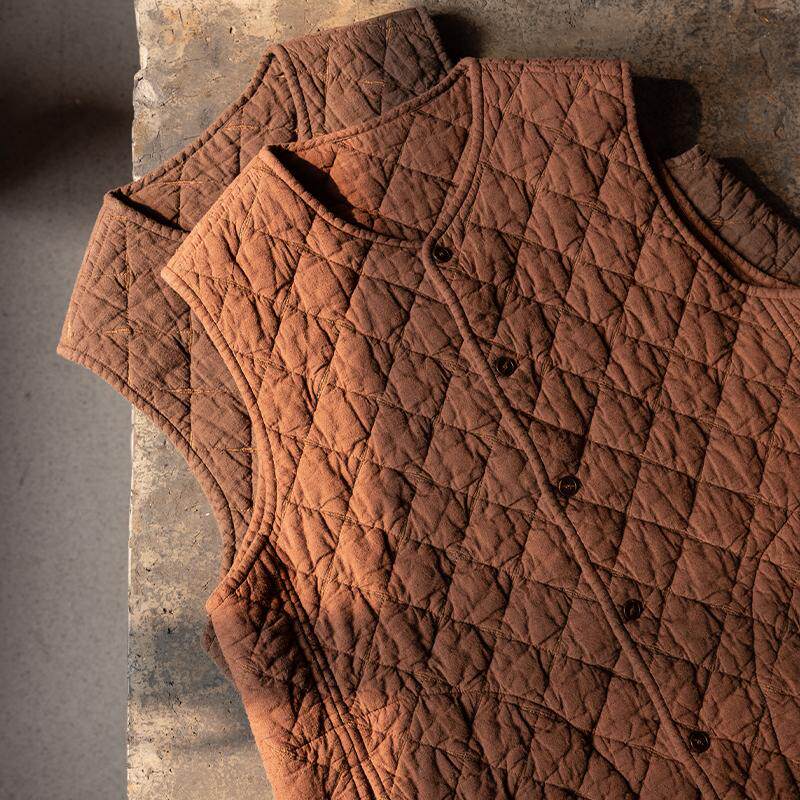 【照本堂男装】冬季新款中式国风复古高档菱格棉马夹M12363