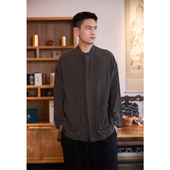 照本堂 衬衫 2025冬季 新款 男装 天丝麻双门襟时尚 内搭上衣M12800