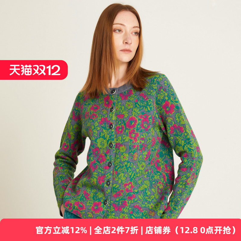 针织小外套阁兰秀长袖圆领