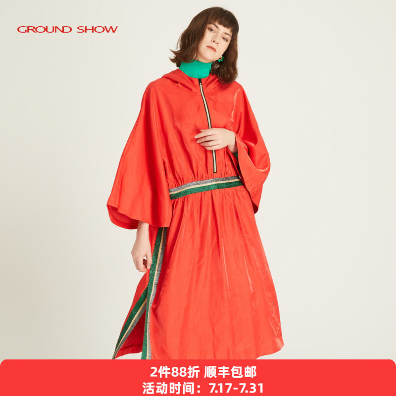阁兰秀春季红色连衣裙外套女装