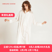 新品 白色木耳边衬衫 连衣裙长款 阁兰秀2025年春季 通勤裙子优雅女装