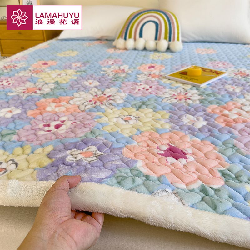 牛奶绒床垫褥子软垫家用加厚宿舍学生单人铺垫被冬季加绒毛毯床褥