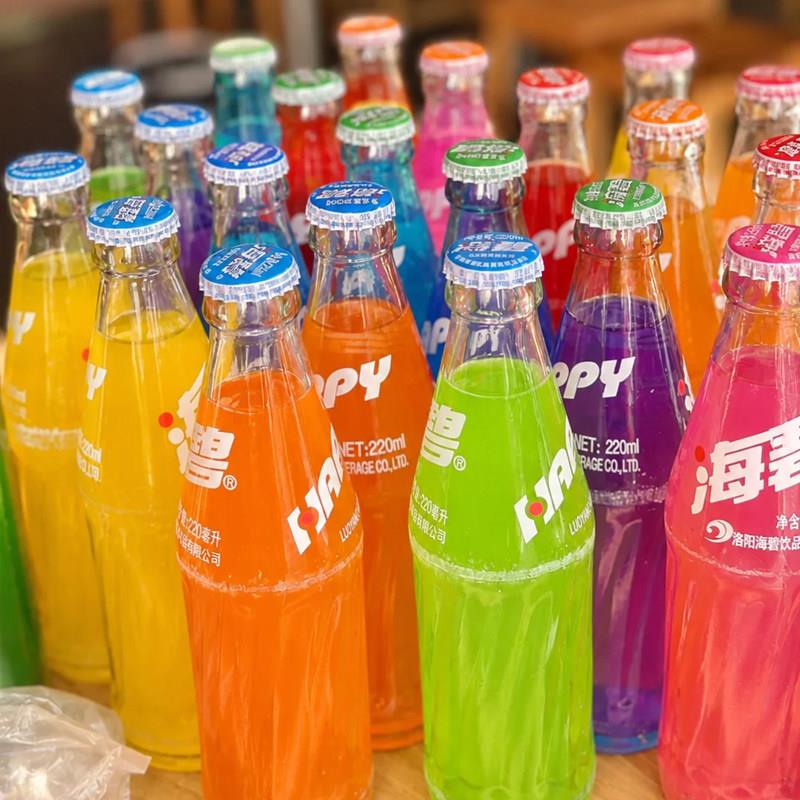 洛阳海碧汽水饮料特色老式经典水蜜桃味橘子味怀旧纪念饮料桔子味