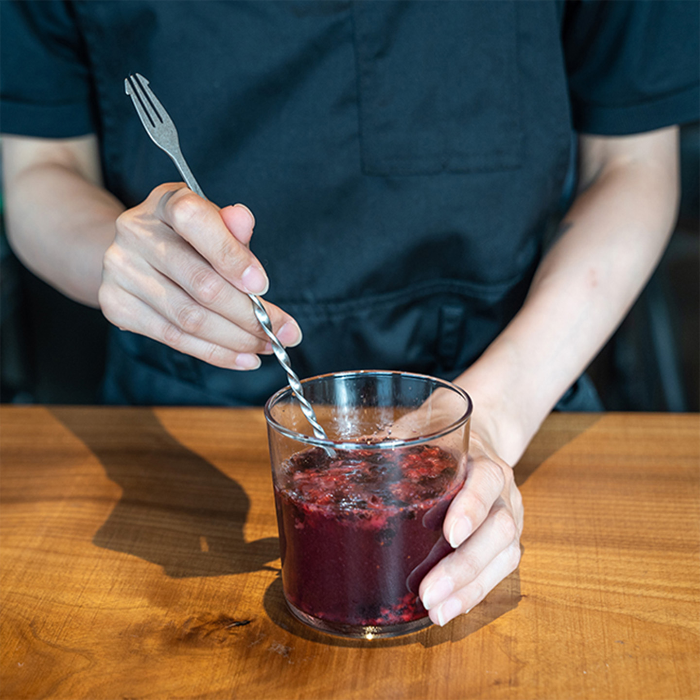 日本青芳制作所AOYOSHI不锈钢复古双头饮料勺鸡尾酒工具调酒叉勺