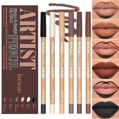FACE SECRET 6Pcs/Set New Lipliner Pen Set Makeup Waterproof