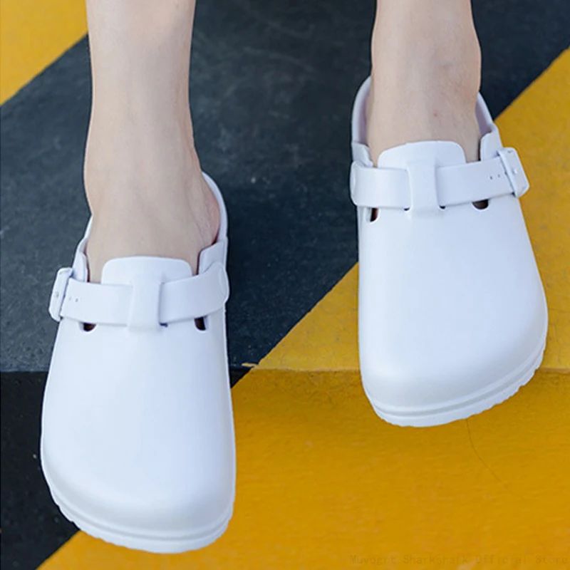 Shevalues Women Men Working Slippers Anti-Slip Operating Roo