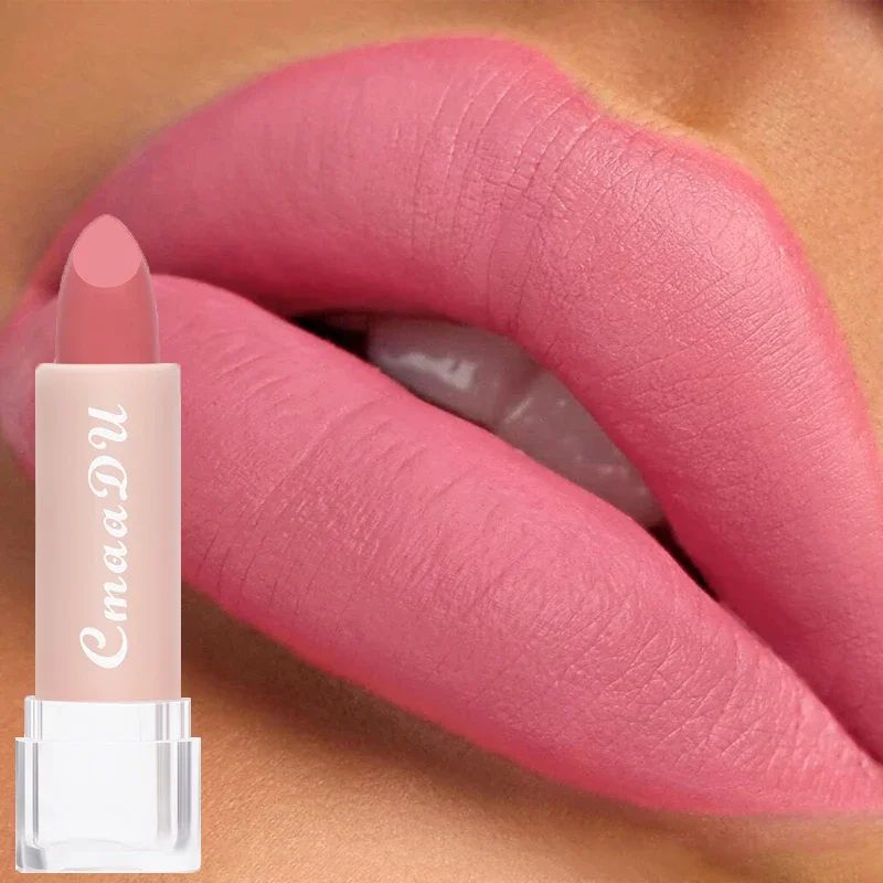 Matte Nude Pink Velvet Lipstick Milk Silky Texture Lips Stic