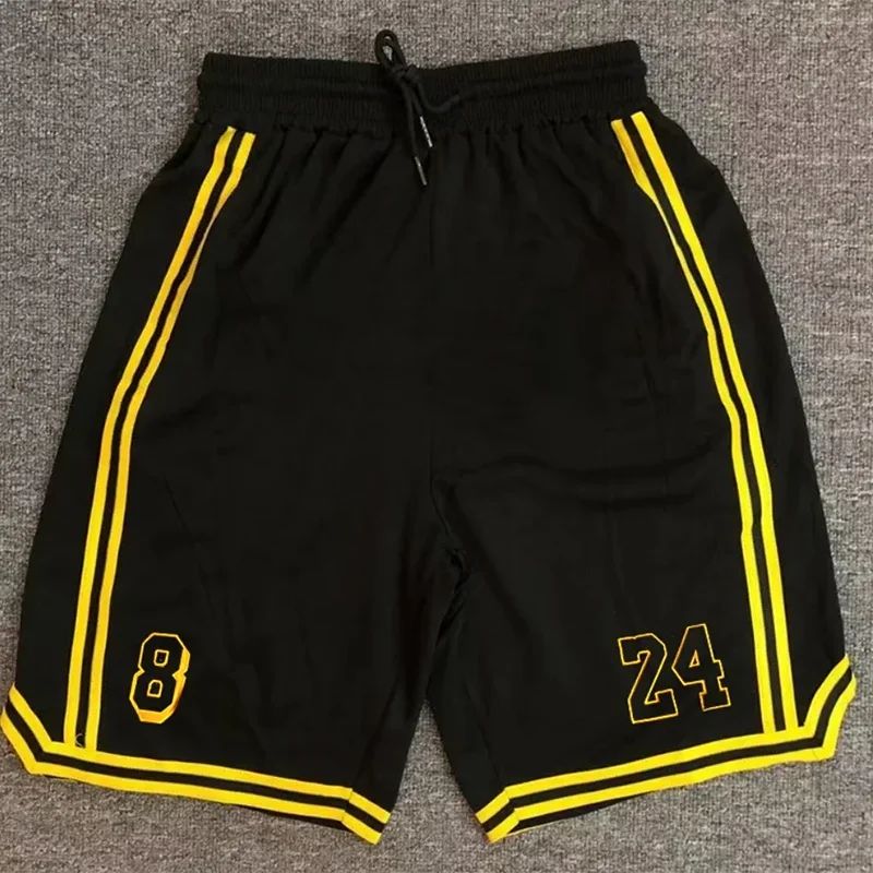 New Summer Men's Shorts Black And Yellow Patchwork No.8 And