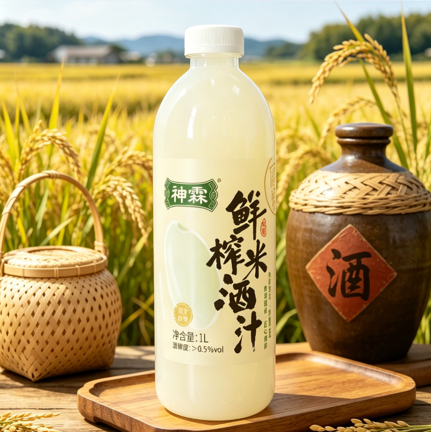 神霖孝感鲜榨米酒汁1升大容量