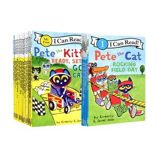 原版进口I can read系列皮特猫Pete the Cat 13册/33册纸板盒装儿童英语分级阅读物早教启蒙学习英语绘本图画故事分级阅读情绪管理