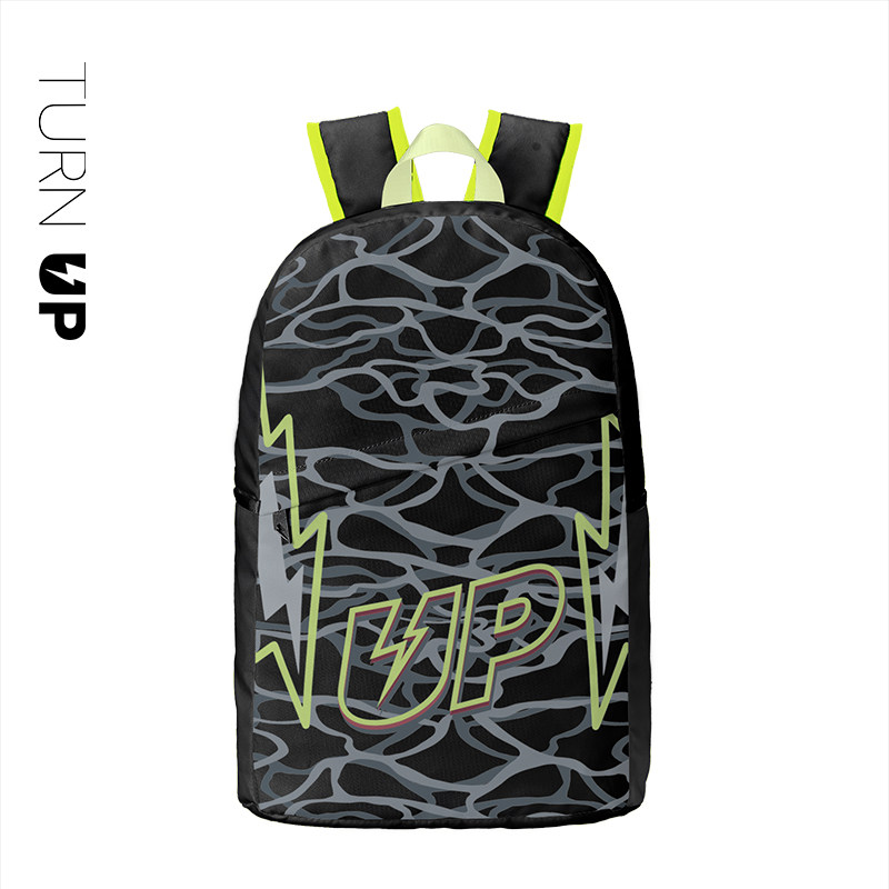 TURNUP双肩包女大容量初中生高中学生书包小众旅游通勤闪电背包男