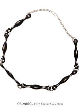 奇虚乐Chicxūlab 黑檀木骨骼拼接银扣项链