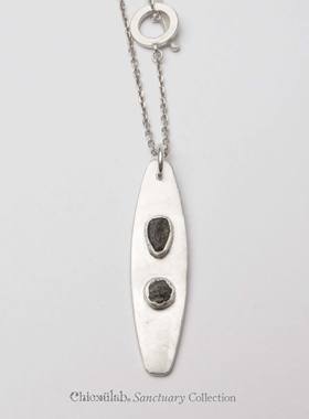 奇虚乐Chicxūlab 火星陨石&月球陨石镶嵌 盾牌素银项链｜定制款