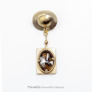 奇虚乐Chicxūlab 须弥Meru Sericho橄榄陨铁镶嵌 黄铜耳坠