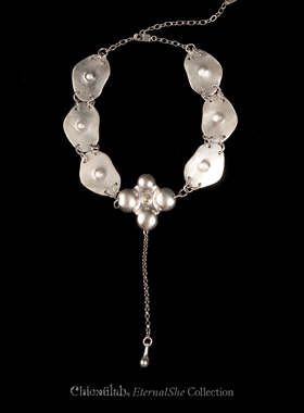 奇虚乐Chicxūlab 宛丘Glade 捷克陨石玻璃镶嵌 素银项链