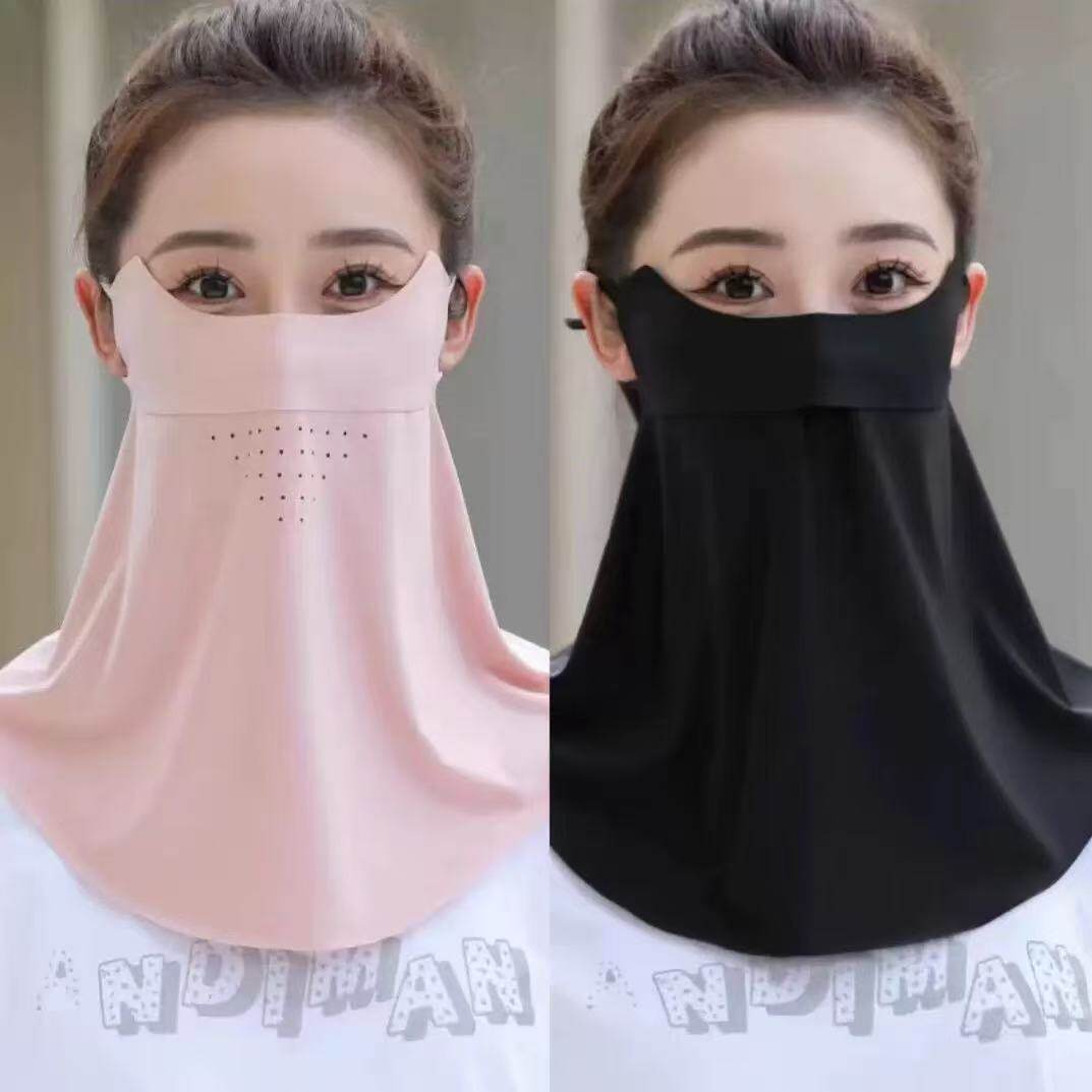 2026新款冰丝防晒面罩男女夏季全脸口罩防紫外线开车骑行护眼角薄