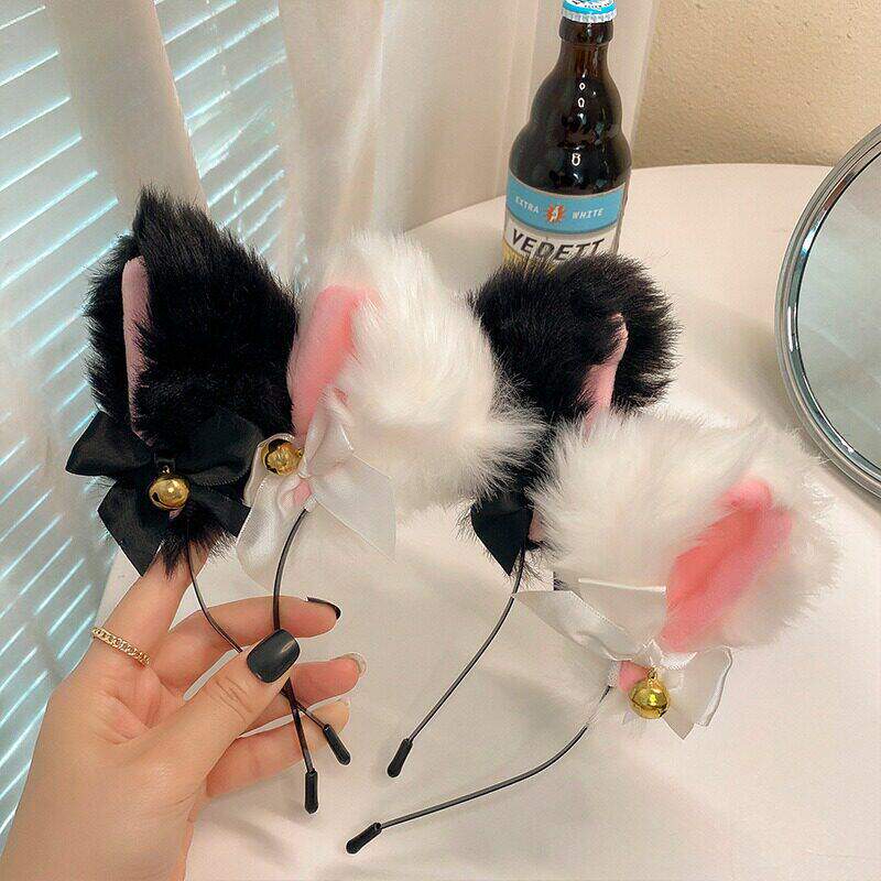 年会BI入猫耳朵发箍少女猫咪发卡头饰个性搞怪发夹猫耳朵铃铛头箍