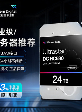 WD/西部数据WUH722424AL5204 24T HC580 3.5寸 SAS企业级硬盘 CMR