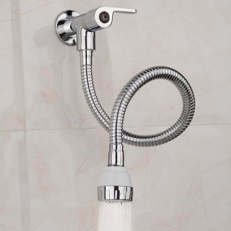 入墙式水龙头单冷阳台万向墩布全铜加冲洗墙出长颈旋转拖把池龙头