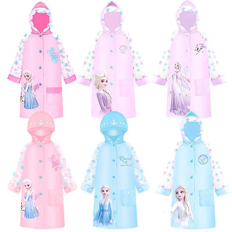 迪士尼儿童雨衣小学生女童带书包位宝宝小孩卡通防水大码雨披雨具