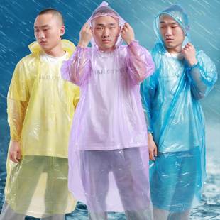 加厚一次性雨衣成人儿童长款 户外旅游便携雨披 大码 全身透明男女款