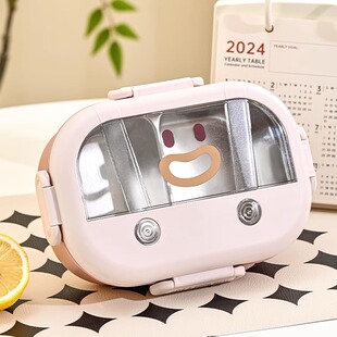 带盖不锈钢保温饭盒上班族中小学生专用儿童餐盘打饭分格便当餐盒