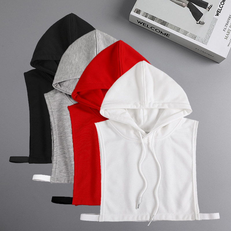 女百搭帽子秋冬保暖连帽假领子