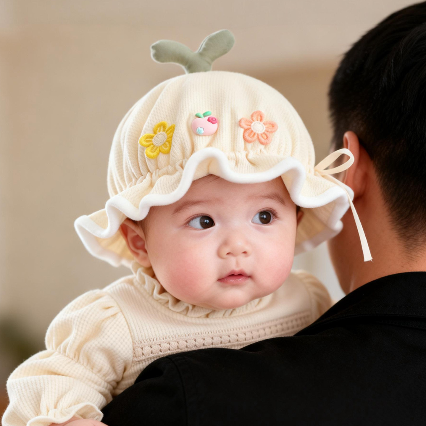 婴儿帽子秋冬季宝宝护囟门胎帽新生儿女渔夫帽冬季加厚婴幼儿新款