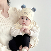 婴儿帽子春秋季 护囟门帽 宝宝套头帽婴幼儿男胎帽护耳帽新生儿冬季