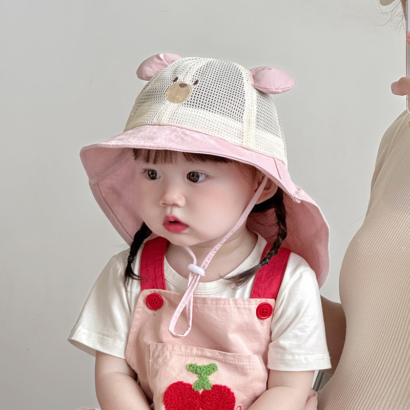 儿童防晒帽夏季宝宝帽子遮阳帽男童女童太阳帽婴幼儿女渔夫帽新款