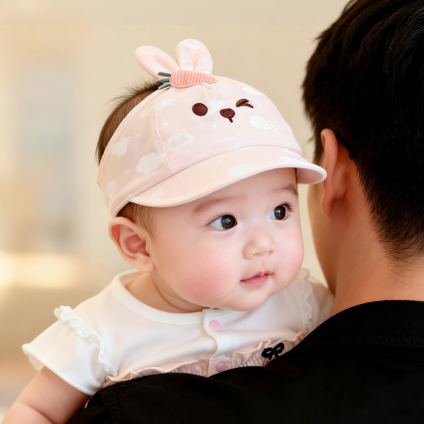 婴儿帽子夏季薄款宝宝女婴幼儿空顶帽胎帽外出护囟门帽春季防晒帽