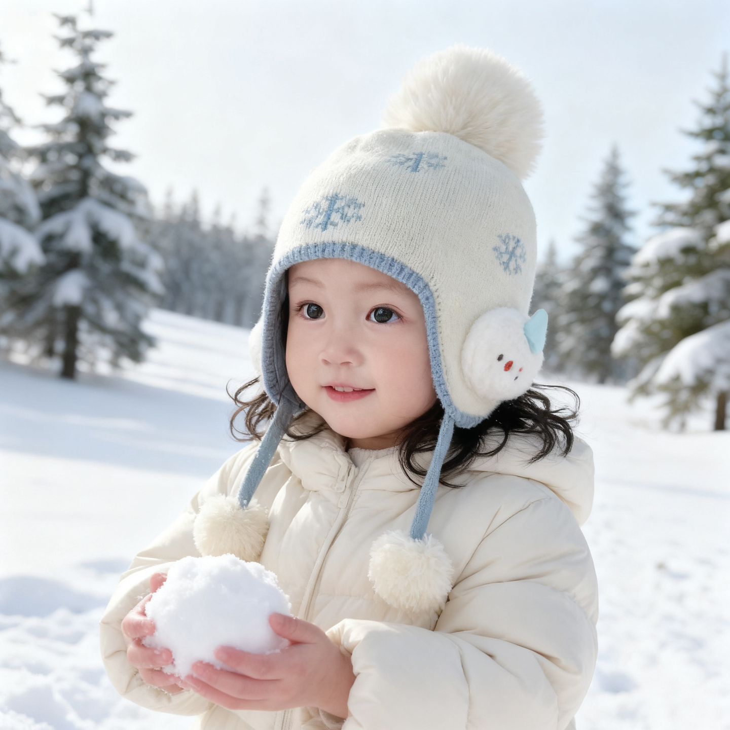 婴儿帽子秋冬季宝宝毛线帽儿童针织帽男童冬保暖护耳帽女新款外出