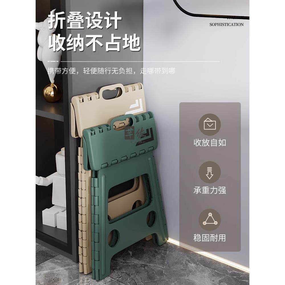 折叠凳户外便携成人塑料板凳高马扎家用可折叠不占空间的凳子图片