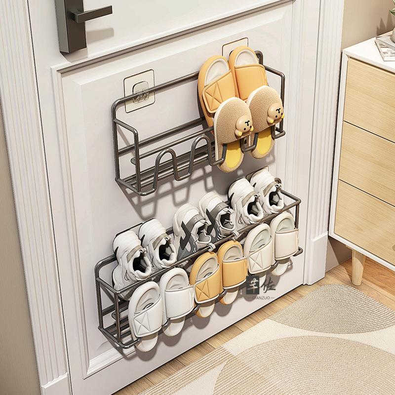 门后鞋架壁挂式宿舍简易门口免打孔浴室墙上