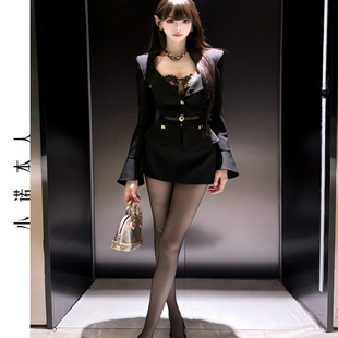 小诺本人千金感轻奢套装收腰气质名媛外套高腰包臀裙两件套251355
