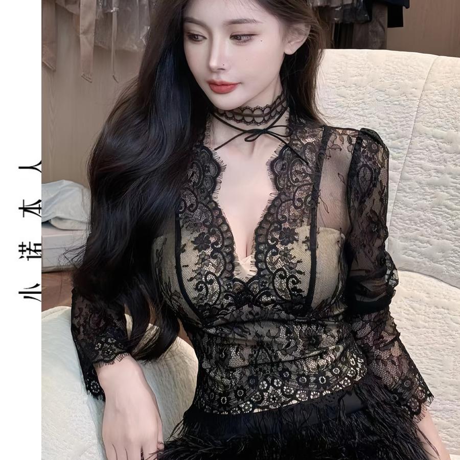 镂空性感新品促销拼接蕾丝打底