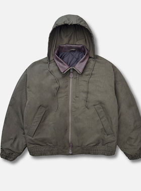 ATHIRI x GWDS联名系列 美式皮领工装宽松棉服夹克