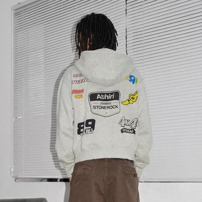 ATHIRI 30年代 After Hood老式织布印花vintage套头连帽卫衣