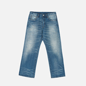 康龙14oz水洗飘逸猫须冰蓝直筒cleanfit牛仔裤 ATHIRI 905