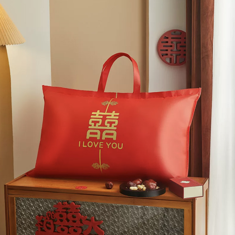 结婚枕头收纳袋大号 婚庆枕芯袋加厚防潮 喜庆娘家陪嫁出嫁枕头袋