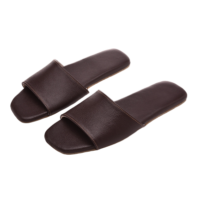 日式夏季牛皮拖鞋家居家用情侣卧室内地板防滑软底真皮凉拖鞋男女