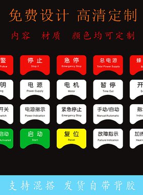 醉乐亚克力防水防刮标识机械贴