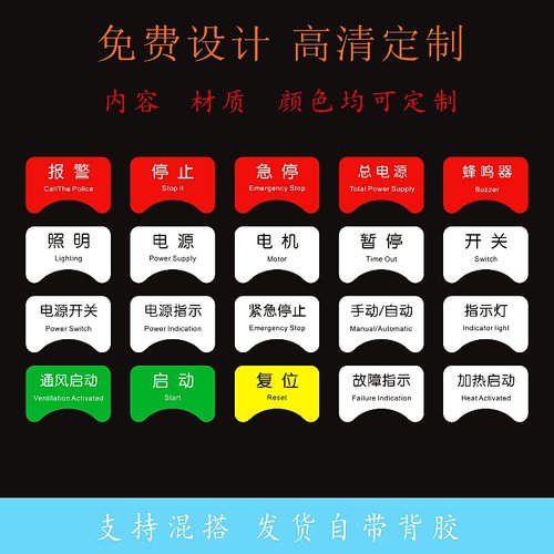 醉乐亚克力防水防刮标识机械贴