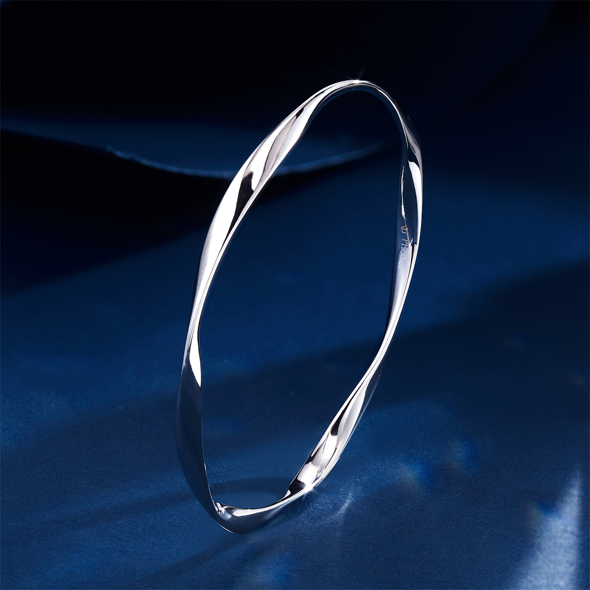 Meluxe美奈 Pt950铂金莫比乌斯手镯实心白金手饰女送女友生日礼物