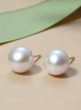 Meluxe美奈S925银天然淡水珍珠耳钉耳饰女简约百搭新款送新年礼物