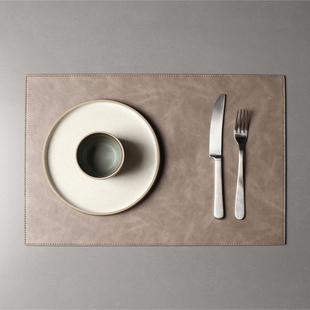 仿真皮鹿皮棕皮革餐垫酒店餐厅会所餐桌垫子小块高档可定制台垫