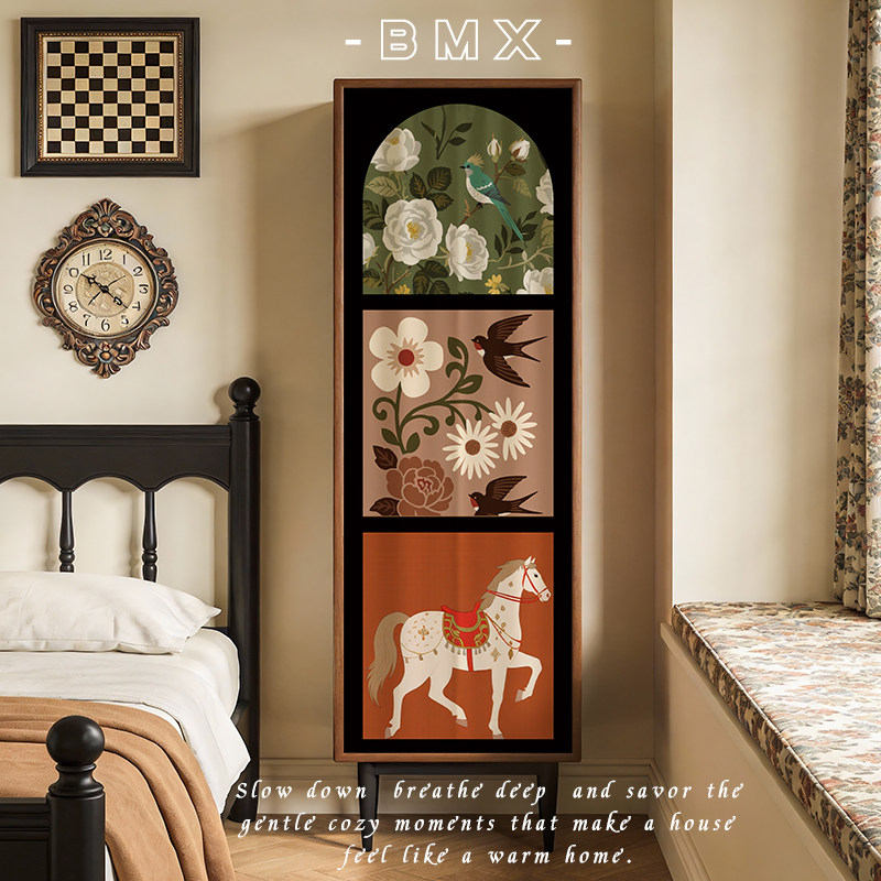 复古花卉柜帘卧室客厅装饰帘滑轨款防尘柜子遮挡帘装饰可拉动定制,居家布艺,门帘,淘宝优惠券,粉丝福利购,淘宝优惠卷