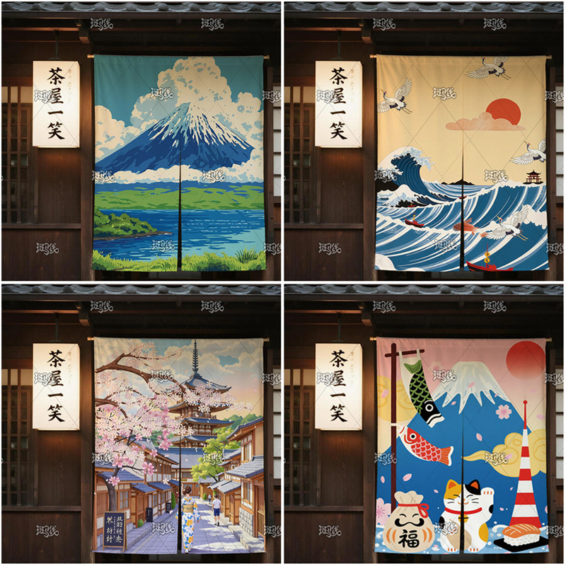 日式和风门帘家用卧室半帘厕所布帘厨房洗手间遮挡隐私隔断帘定制