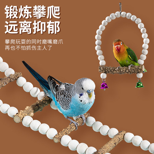 各种原生态鸟玩具秋千云梯吊环