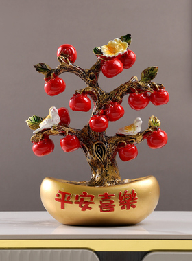 新中式平安喜乐摆件如意招财装饰品电视柜酒柜工艺礼品摆饰开业乔